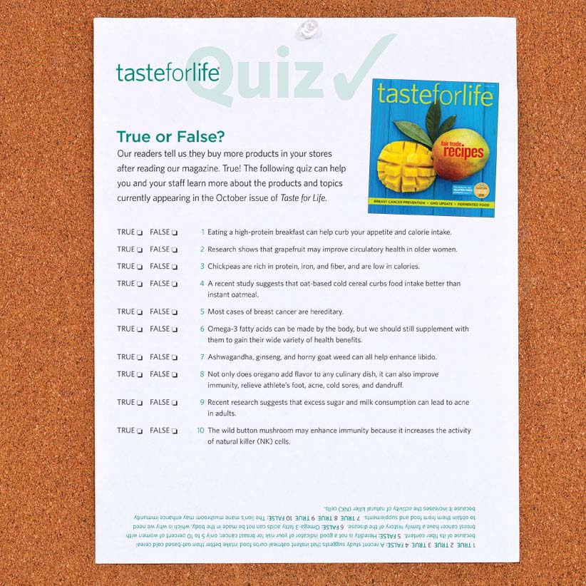 Taste for Life editorial layout