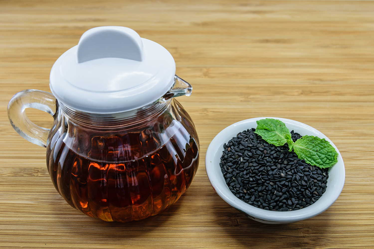 Natural Allergy Relief A dish of black seed oil for use in allergy relief