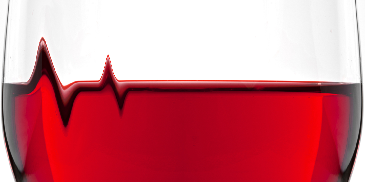 Wine showing hospital monitor vital signs