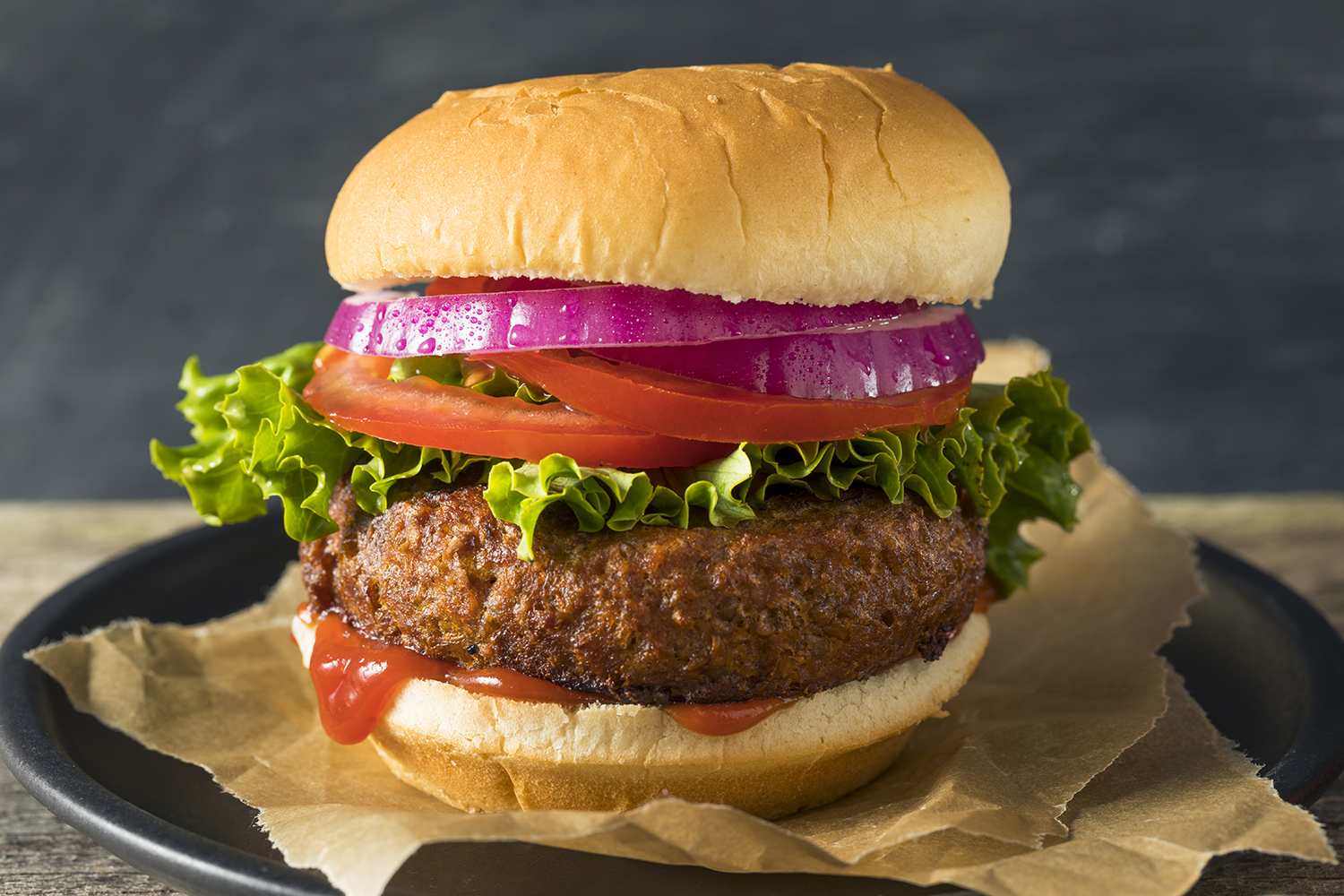 A juicy burger made without meat