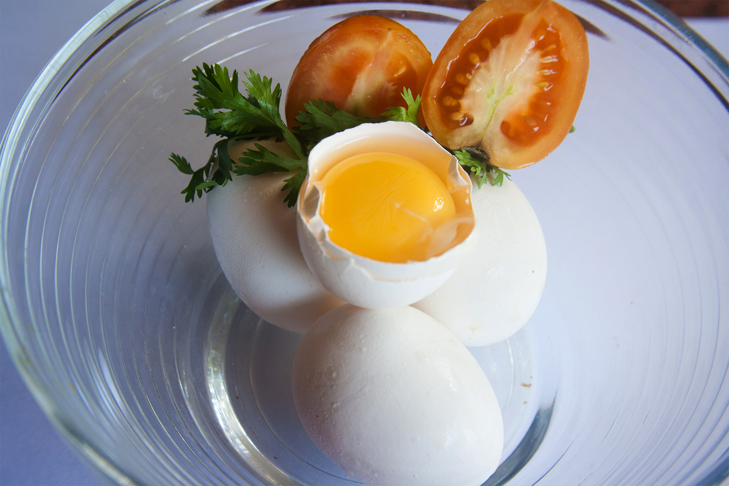 Eggs and tomato in a bowl
