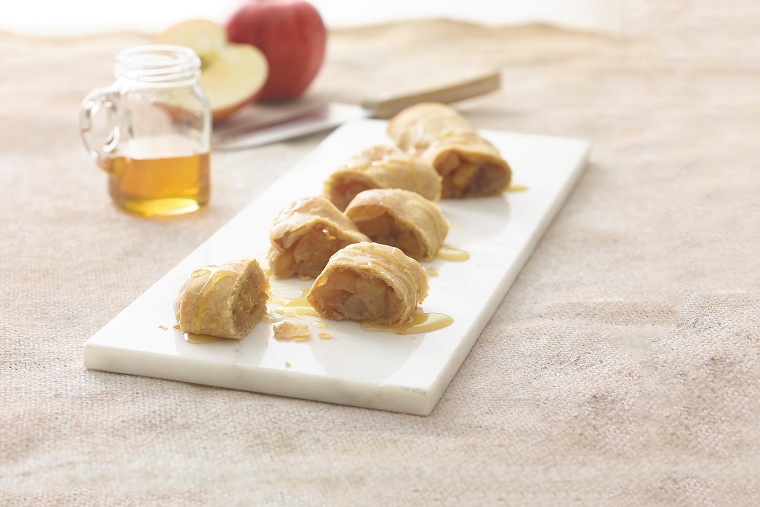 Caramelized Apple Strudel Slices of caramelized apple strudel