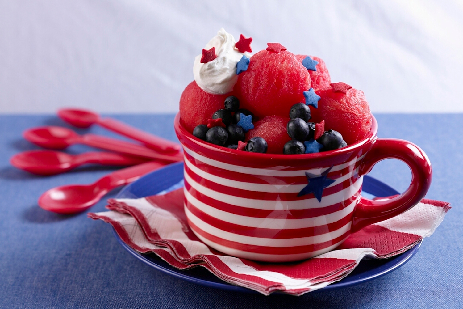 Watermelon Sundaes a patriotic mug of fruit