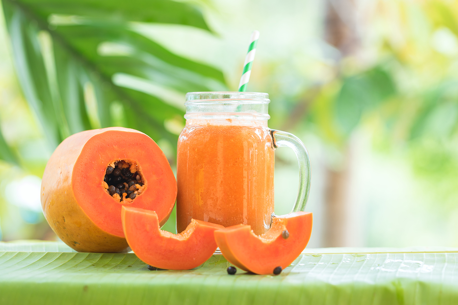 a dairy-free tofu milkshake with papaya
