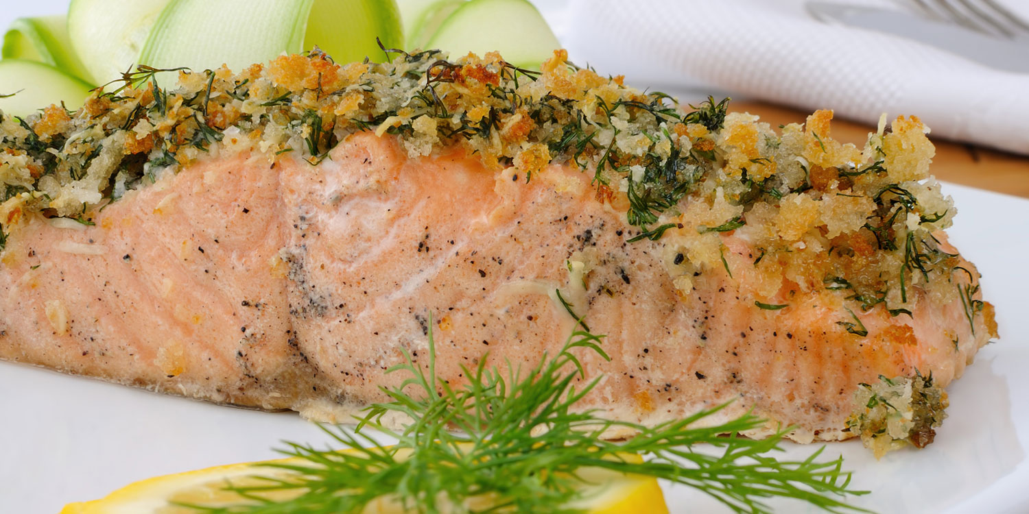 Baked Salmon with Herbed Omega Crust baked salmon