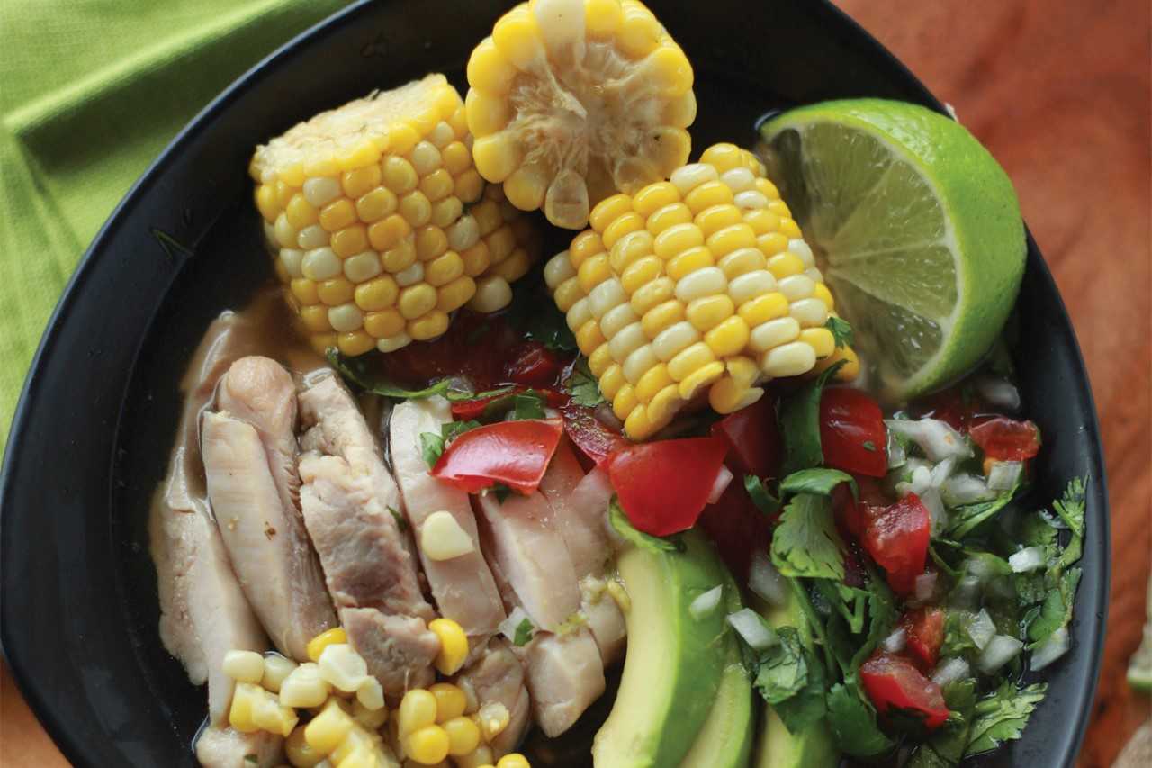 Colombian-Style Chicken with Corn, Avocado and Lime Colombian-Style Chicken With Corn, Avocado and Lime