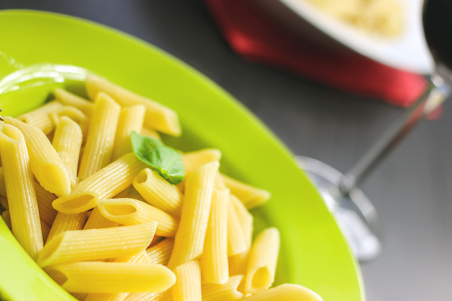 a bowl of rigatoni