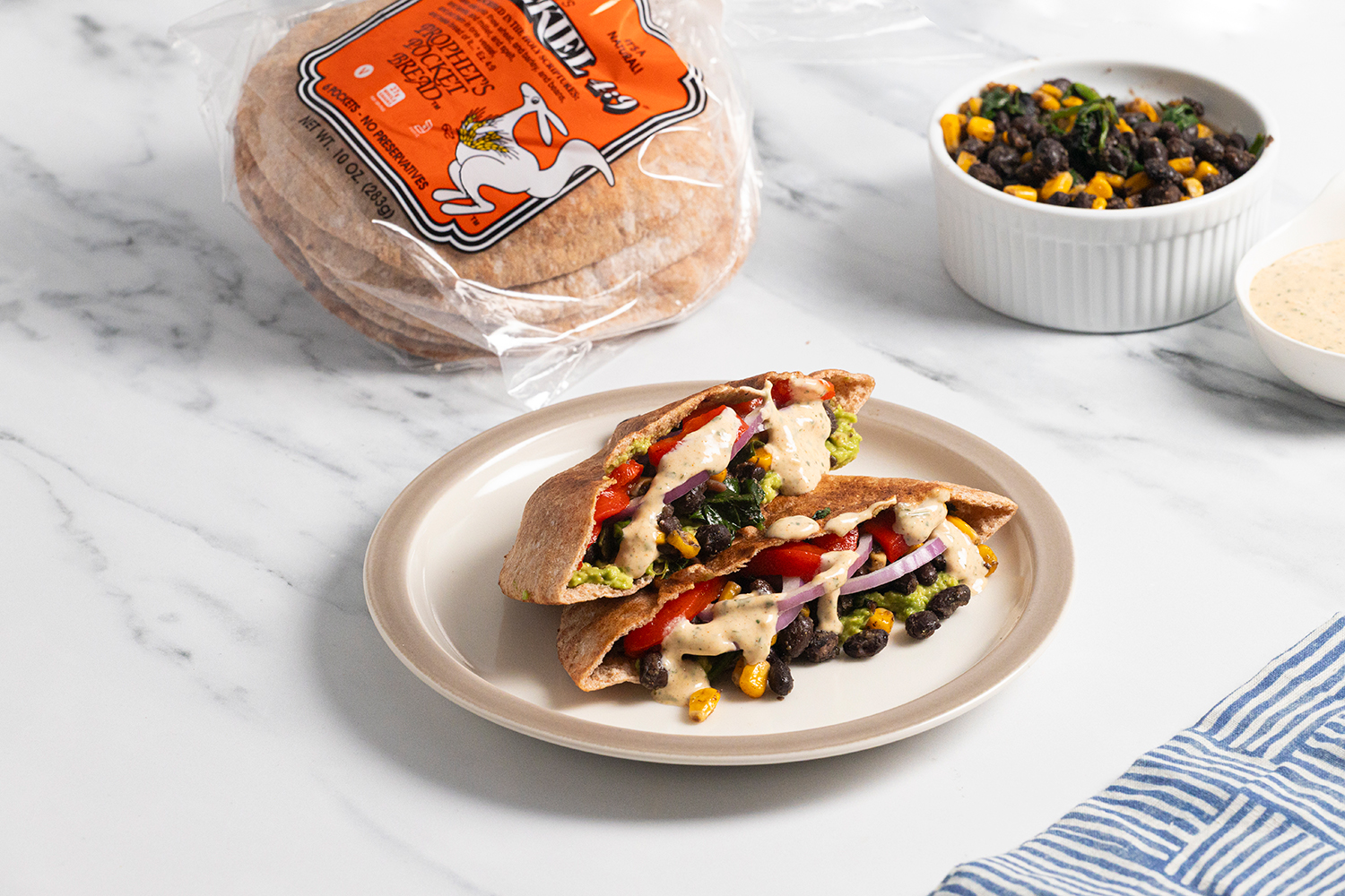 Vegan Southwest Grilled Pita Pockets pita bread stuffed with a spicy blend