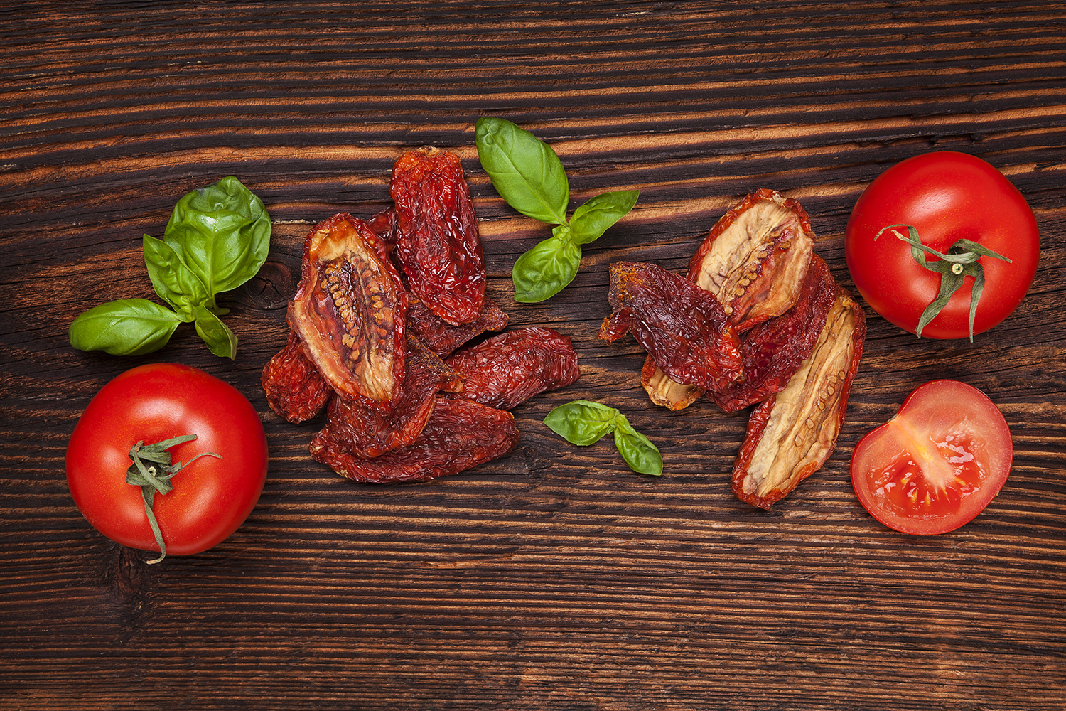 sundried tomatos, fresh ones, and parsley