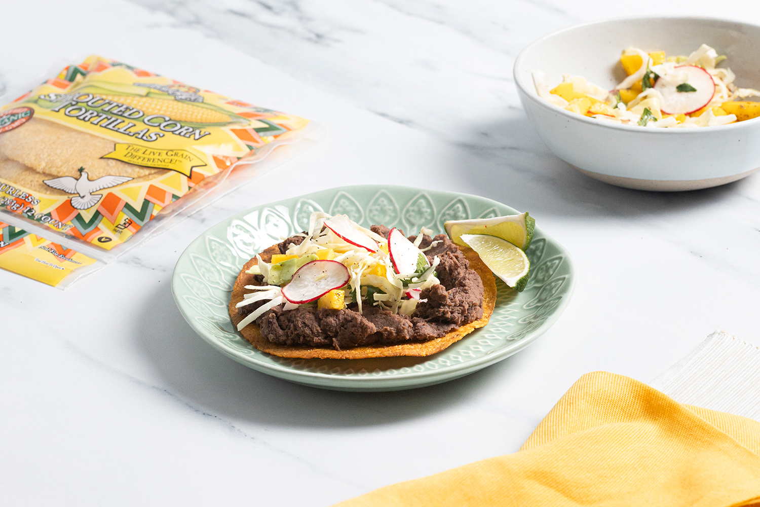 Spring Tostadas with Sprouted Corn Tortillas