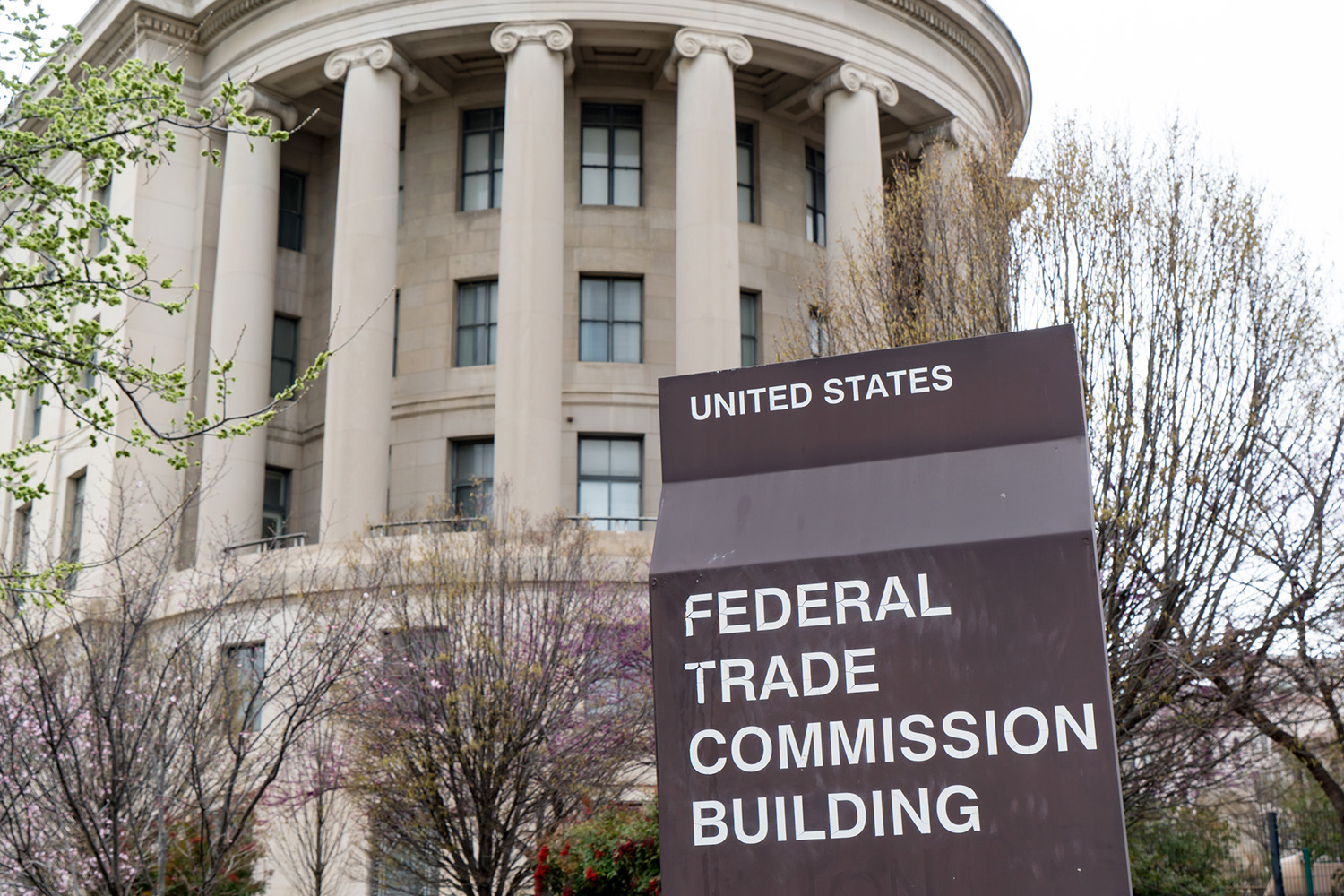 outside the Federal Trade Commission in Washington, DC