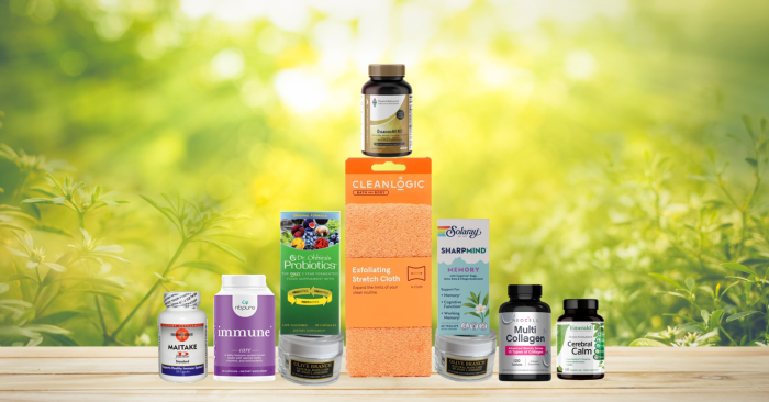 assortment of supplements and natural products