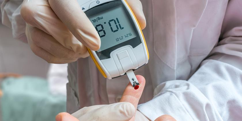 a blood-sugar test being administered for diabetes