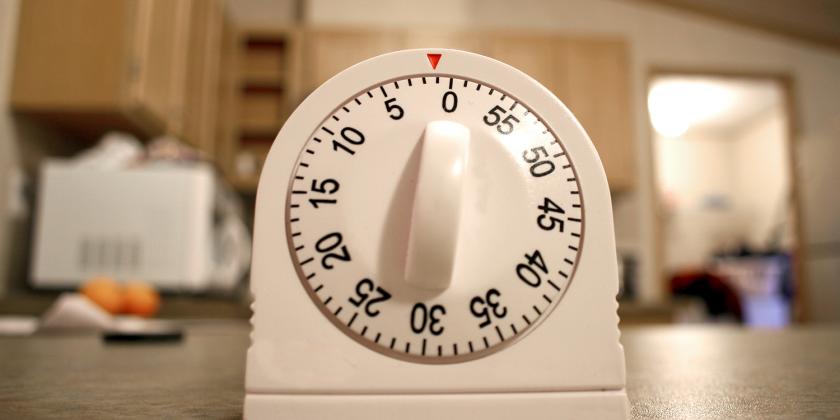 a kitchen timer on the counter