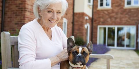 Facial Sagging an older woman and a bulldog with sagging jowls