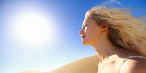 Weatherproof Your Skin with Collagen A woman in the desert heat, with beautiful youthful skin