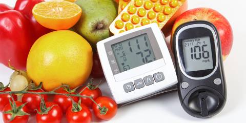 Diabetes and You organic produce, glucose monitors, and blood sugar medication