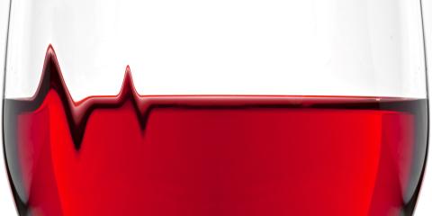 Wine showing hospital monitor vital signs