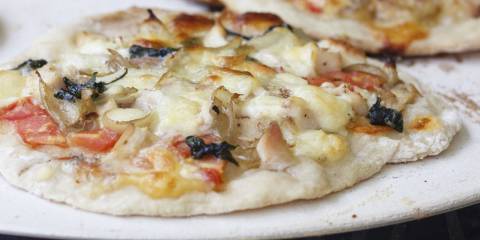 A perfectly grilled pizza