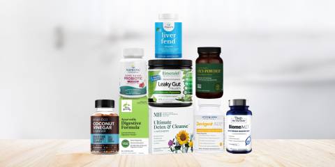 a selection of all-natural supplements and remedies for digestion
