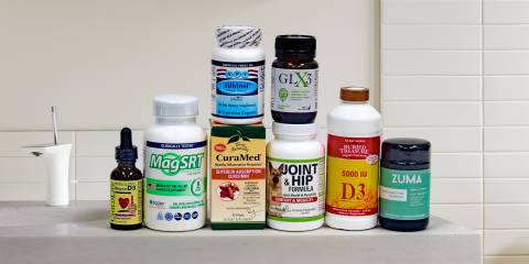 a selection of all-natural supplements