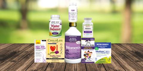 a variety of all-natural supplements and remedies for a family on the road in summer