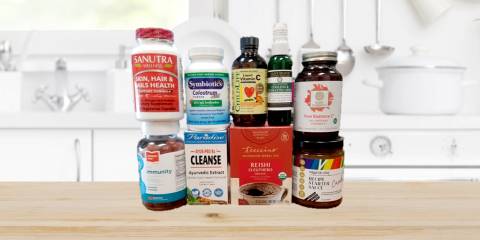 a variety of all-natural supplements and foods