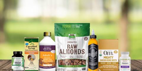 a selection of all-natural foods and supplements