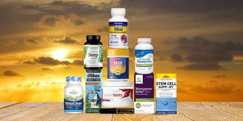 a selection of all-natural supplements for mind, body, and mood