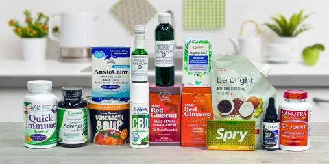 a selection of all-natural supplements for vitality, energy, and relaxation