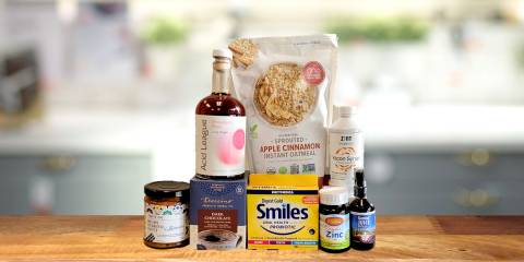 a selection of all-natural foods and supplements