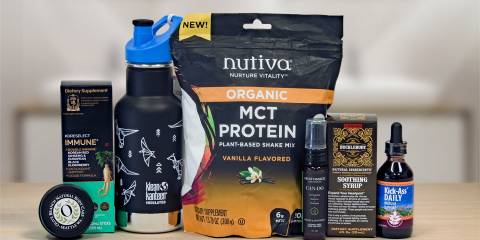 a selection of all-natural supplements and other products