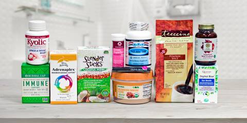 a collection of all-natural foods and supplements