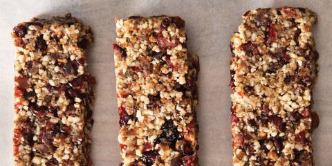 Cranberry-Almond Energy Bars almond energy bars with cranberries and dates