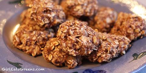 a plate of banana oatmeal cookies