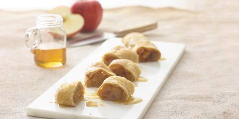 Slices of caramelized apple strudel