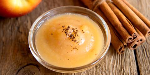 cinnamon sticks and homemade applesauce
