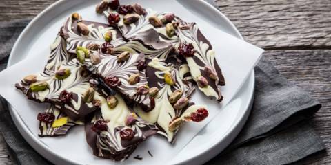 Tart Cherry Pistachio Bark cherry pistachio chocolate bark recipe