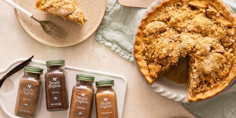 a freshly-baked apple pie with delicious spices
