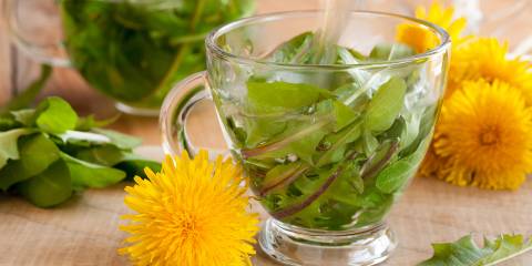 Bitter Brew Detox Tea dandelions and other herbs in a teapot