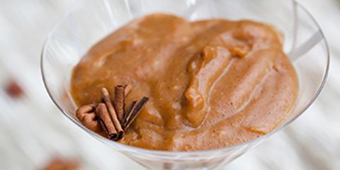 Healthy Pumpkin Pudding a dish of pumpkin spiced pudding
