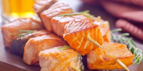 Grilled Salmon Kebabs Grilled Salmon Kebabs