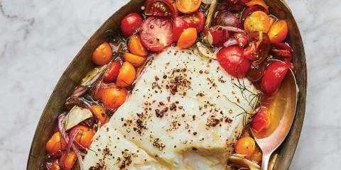 Halibut with Tomatoes and Dill
