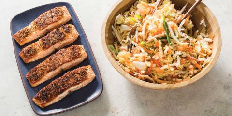 Sesame Salmon with Grapefruit Slaw