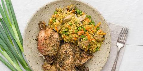 bone broth protein tumeric fried rice with chicken and vegetables