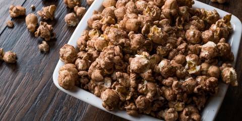 popcorn covered in chocolate