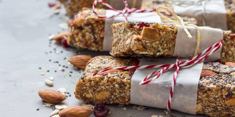 fresh oat bars with almond