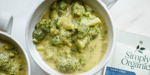 Dairy-Free Broccoli Cheddar Soup a bowl of broccoli-cheddar soup