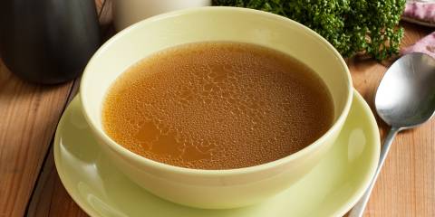 Turkey Bone Broth a dish of nourishing turkey bone broth