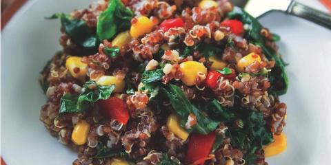 A plate of red quinoa pilaf